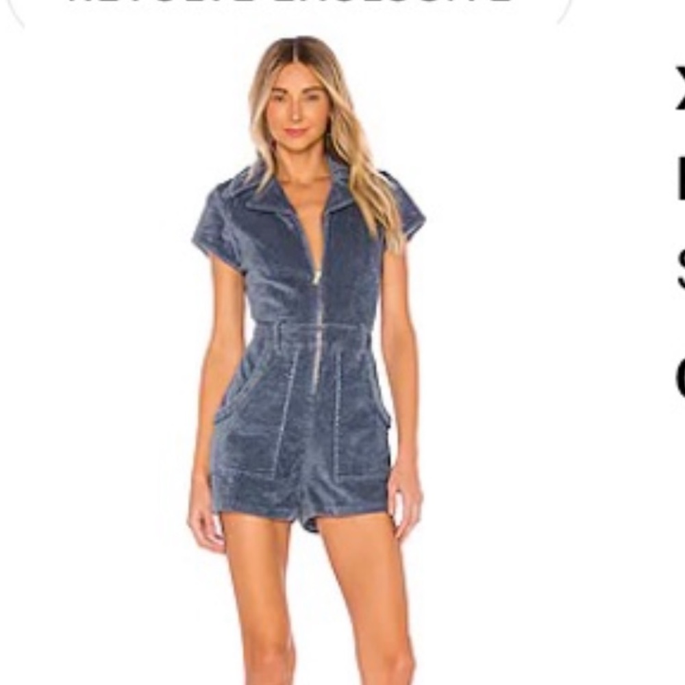 Outlaw Romper Corduroy Dusty Blue Size S Tags on, Never Been Worn